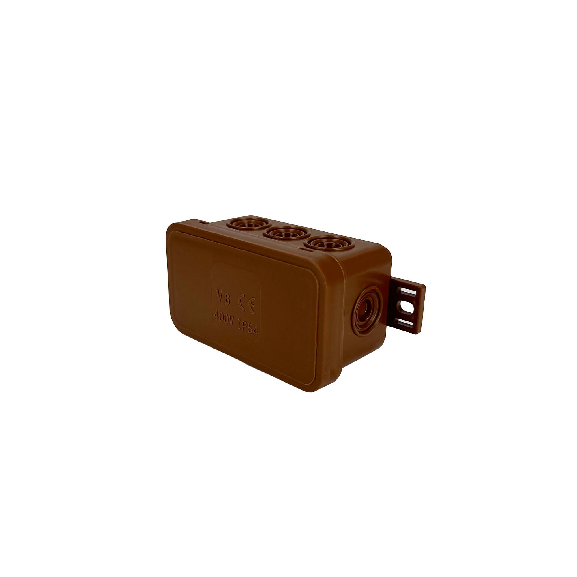 Puszka natynkowa hermetyczna elastyczna 80x45x41mm 12-wlotowa, zamknięcie "na klik" IP54 brązowa EDO