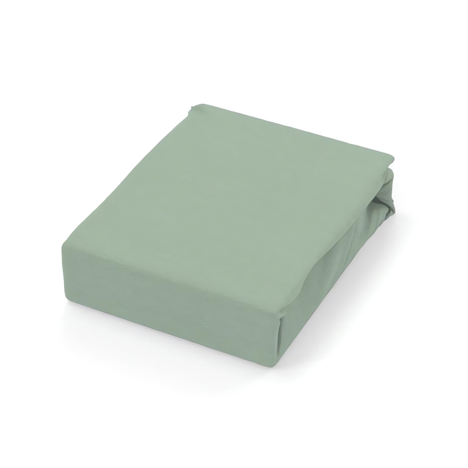 Drap plat en coton 57 fils 180x290 cm UNI vert d'eau, par Soleil d'ocre - 2