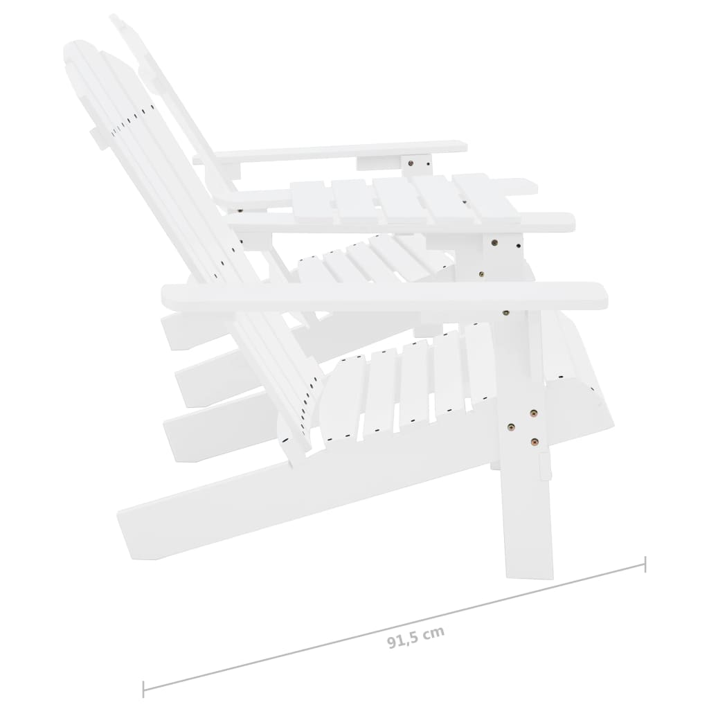 Maison Exclusive - Sedie da Giardino Adirondack con Tavolino in Legno Abete Bianco - 7