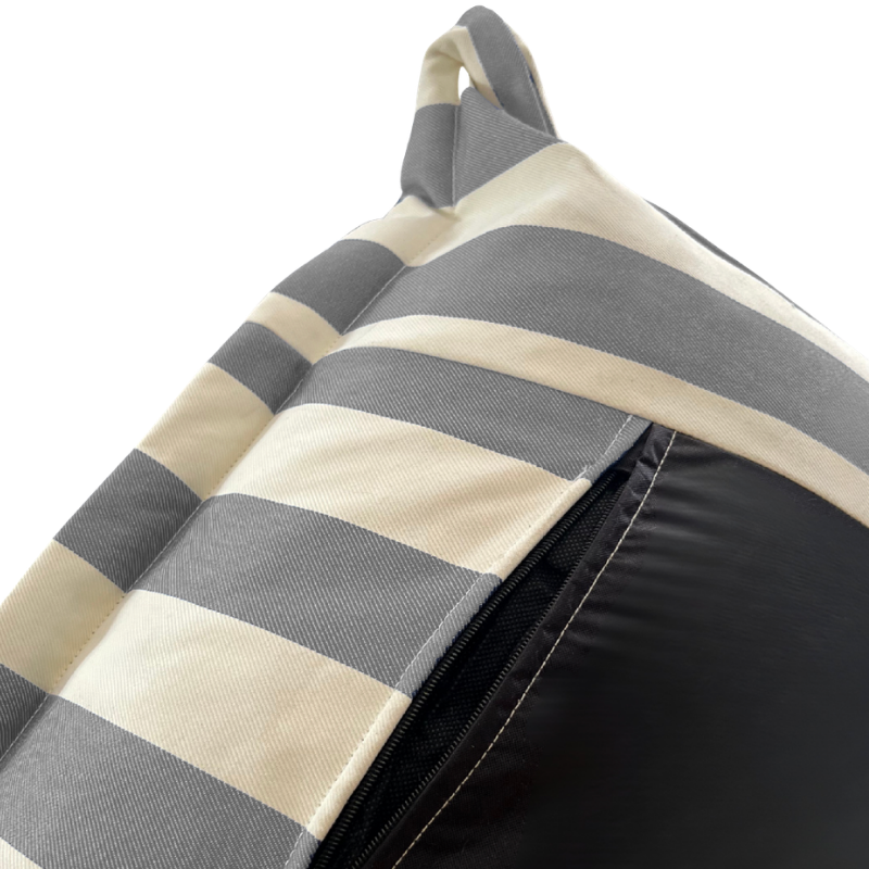Pufe exterior riscas impermeável anti-uv BANANAIR 85 x 85 x 75 cm cinzento - 4