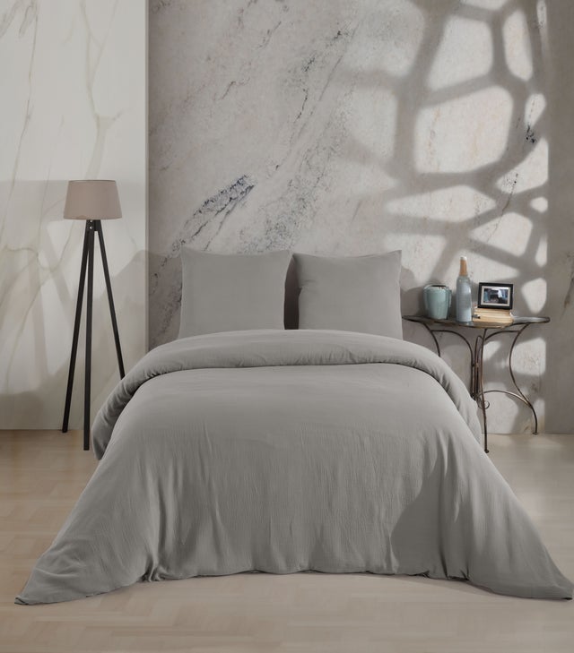 Housse de couette 240x220 cm et 2 taies d'oreiller gaze de coton