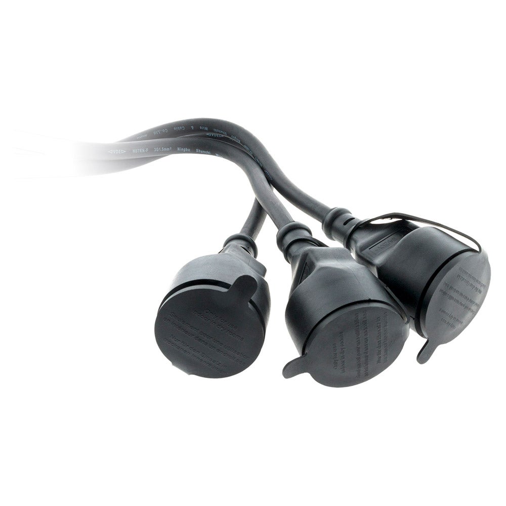 Prolongateur à triple tête pour chantier HO7RN-F 16A 3G1,5mm² - Noir 1m - Zenitech - 5