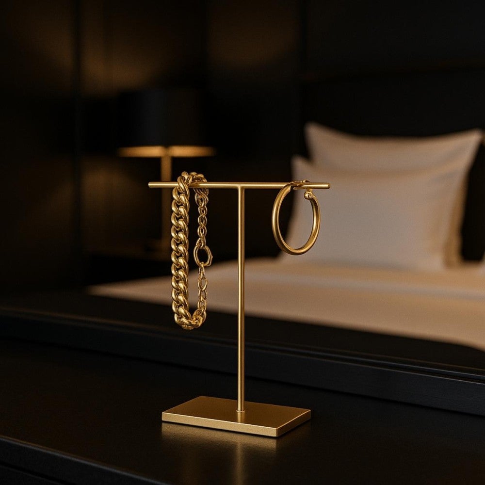 Porte bijoux minimaliste en métal doré 20cm - Azao - 2