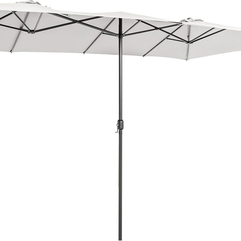 Podwójny parasol przeciwsłoneczny, Podstawa parasola nie jest dołączona, 426 x 265 cm, prostokątny,parasol ogrodowy, parasol tarasowy z korbą