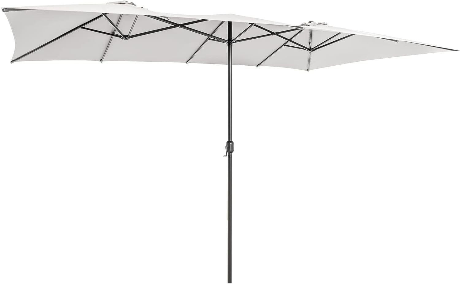 Podwójny parasol przeciwsłoneczny, Podstawa parasola nie jest dołączona, 426 x 265 cm, prostokątny,parasol ogrodowy, parasol tarasowy z korbą