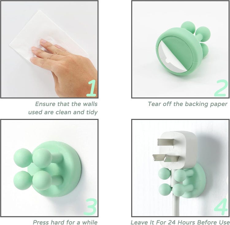 Supports de Brosse à Dents en Silicone - 4 PCS Porte-brosses à Dents - Porte Brosse à Dents Mural Multifonction - Porte-Rasoi Auto-adhésif Crochet - 3