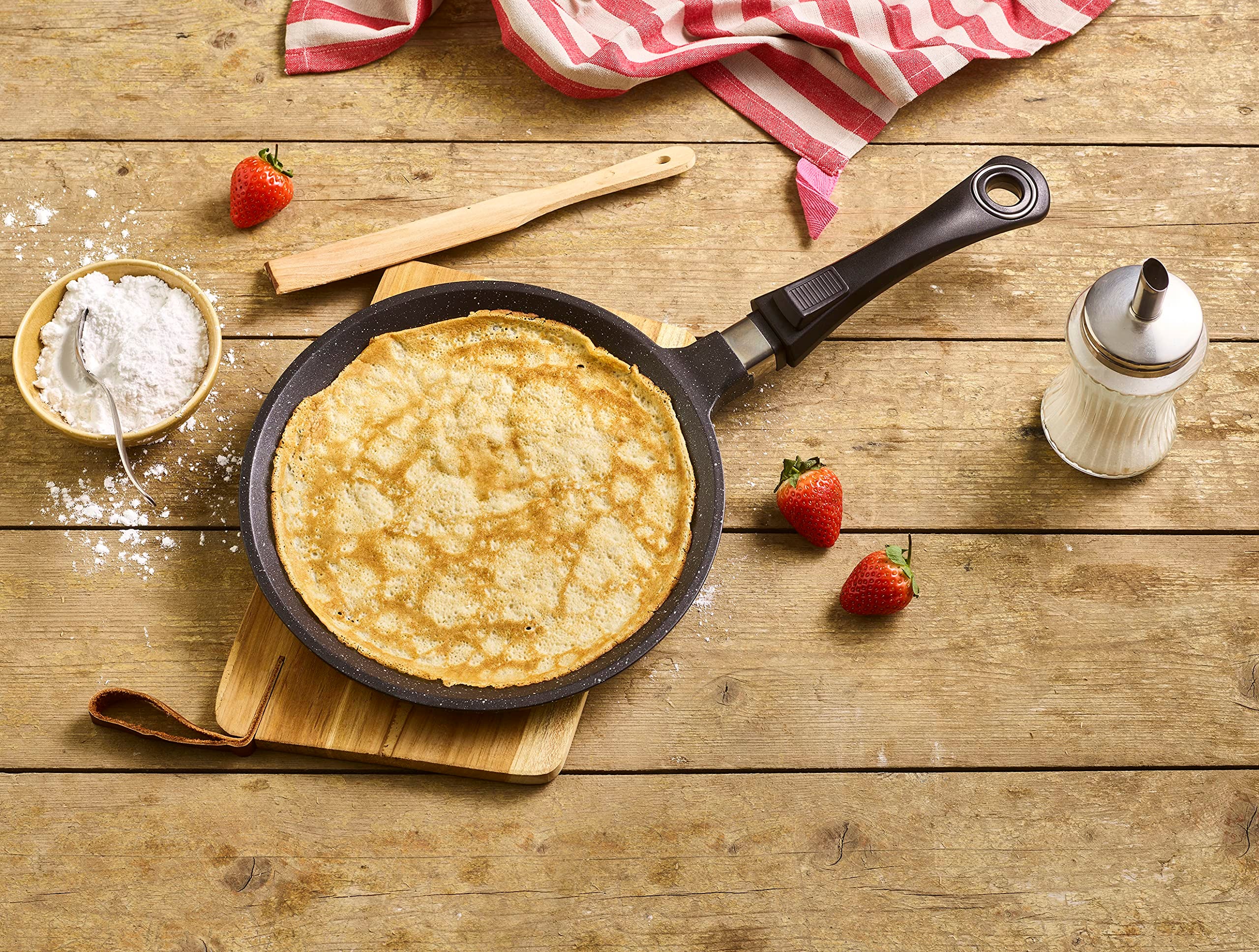 Pradel Excellence 52406M Stone Style Crepiera con 2 manici nera 24 cm - 2