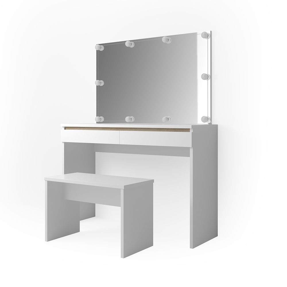 Vicco MadAntion of Jemable Emma, Biały, 120 cm z oświetleniem LED i ławką