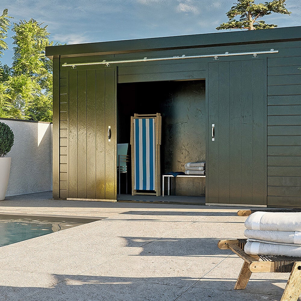 Système coulissant SLID'UP 2000 pour 2 portes extérieures 50 mm max - rails 2 x 1,95 m acier galvanisé - 60 kg - 3