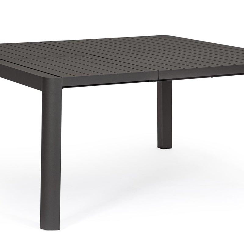 Rozkładany stół "Kiplin" z malowanego aluminium do użytku na zewnątrz, do ogrodów i werand, 149x97/149 cm / Antracyt