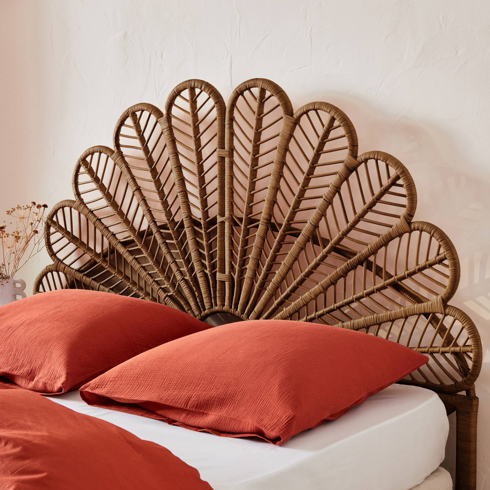 Tête de lit en rotin naturel L 160 x P6 x H130cm ANGGUN - 2