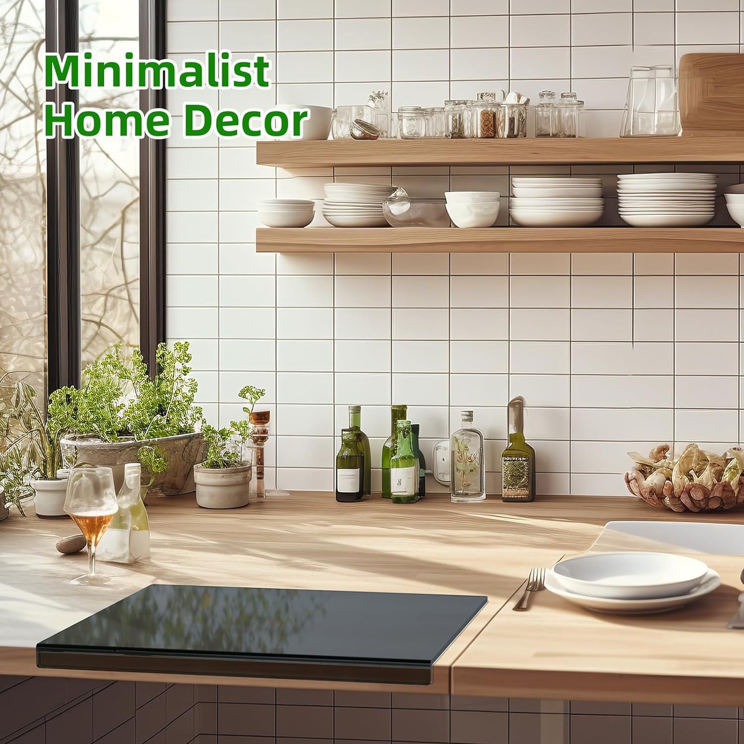 Planche à découper en acrylique avec rebord de comptoir, planche à découper antidérapante pour comptoir de cuisine, 45 x 34 cm - 4