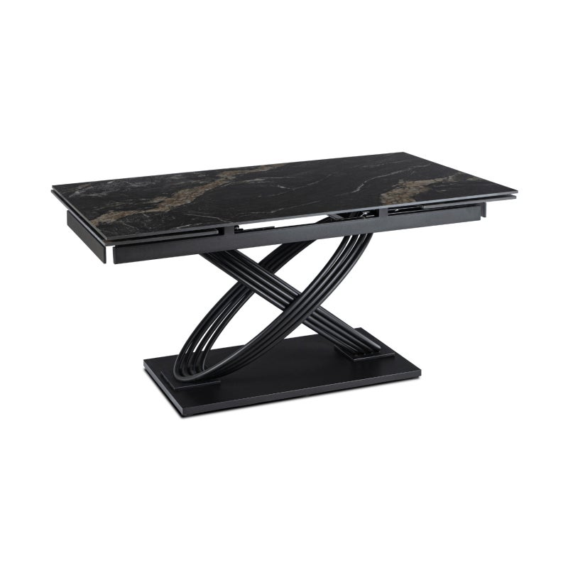 Stół Ceramiczny Rozkładany Spiek Kwarcowy Do Jadalni Czarny IBIZA 160/240