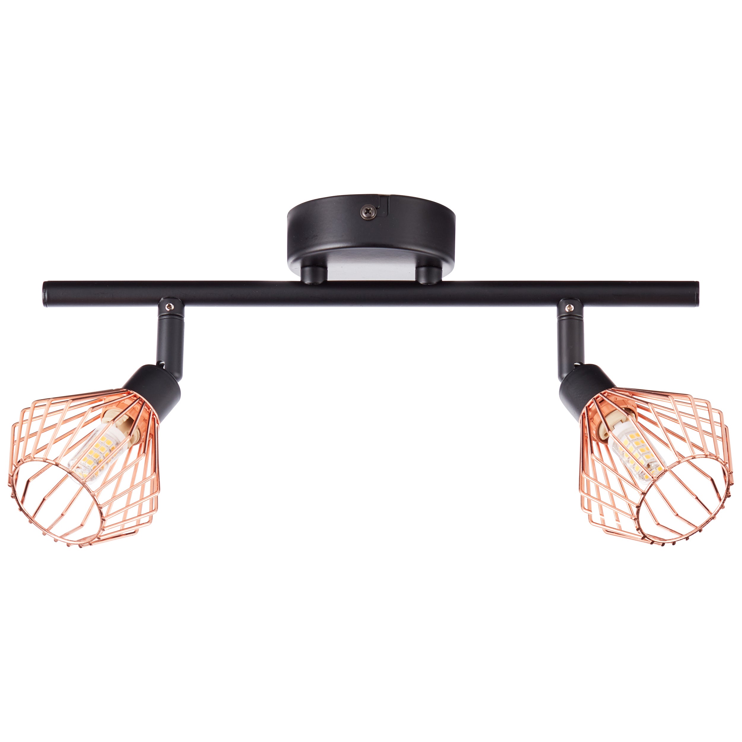 BRILLIANT lampa Dalma spot tube 2 flg czarny / miedź | 2x QT14, G9, 33W, odpowiednia do lamp z trzpieniem (brak w zestawie) - 2