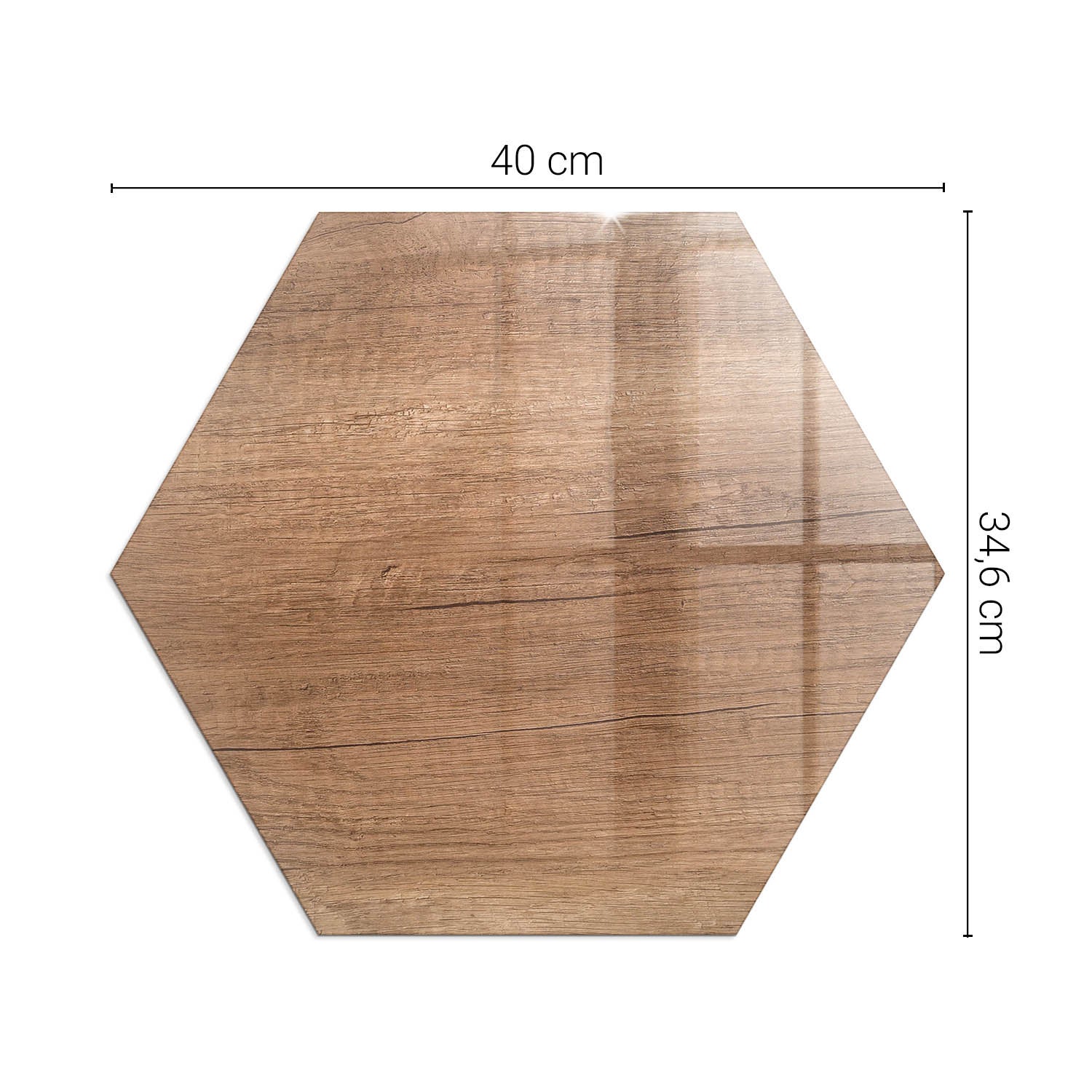 Ochronna szklana podkładka pod kominek - 40 cm - Naturalny wzór drewna - TULUP - 2