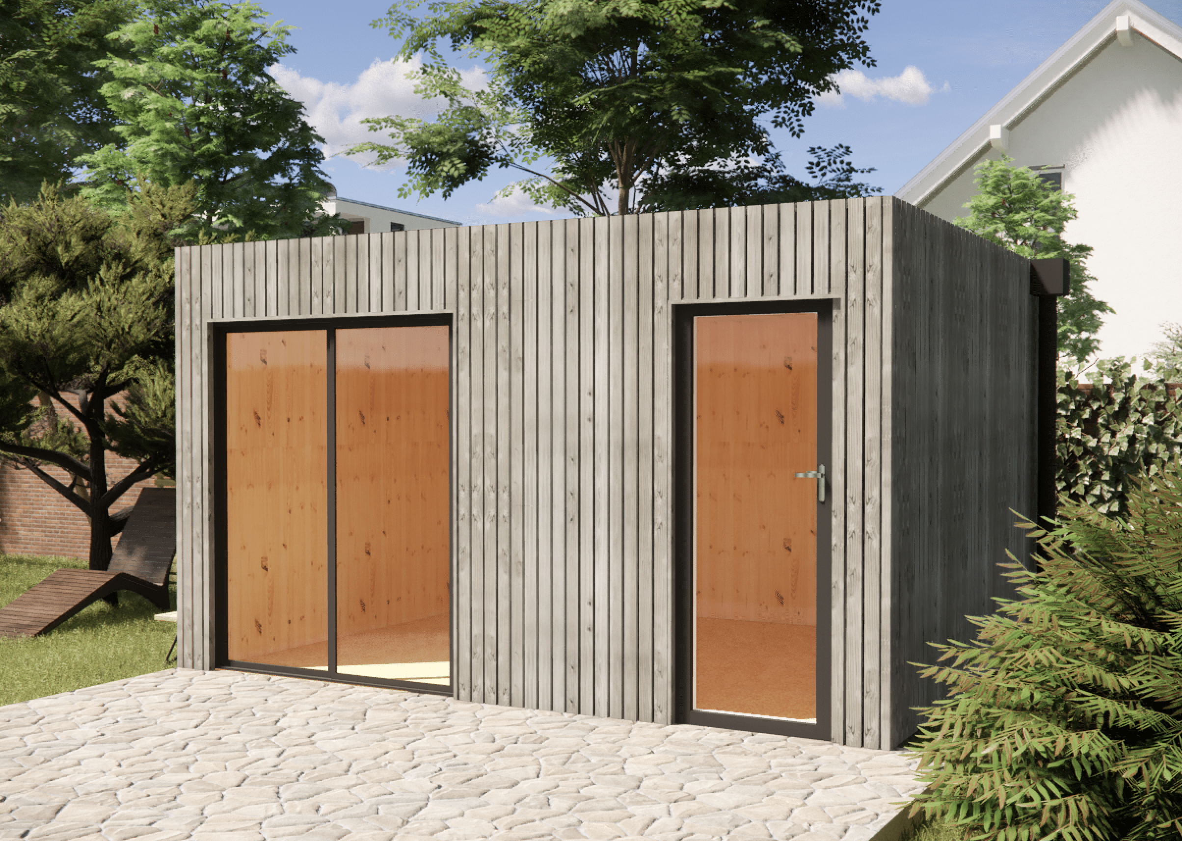 Studio de jardin sans permis en bois 4,4 x 3,5 x 2,7 m / menuiseries alu k-line - 6