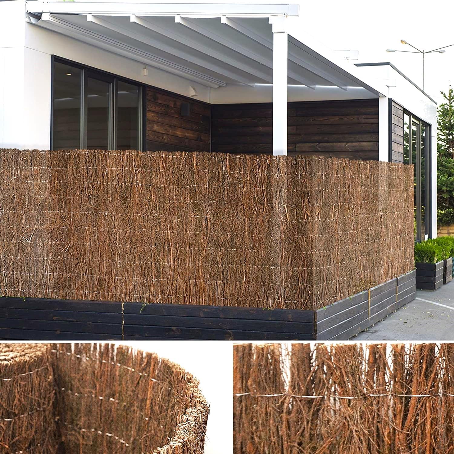 Canisse in erica naturale 3 m, frangivista in erica, disponibile in 3 altezze, 150 x 300 cm - 4