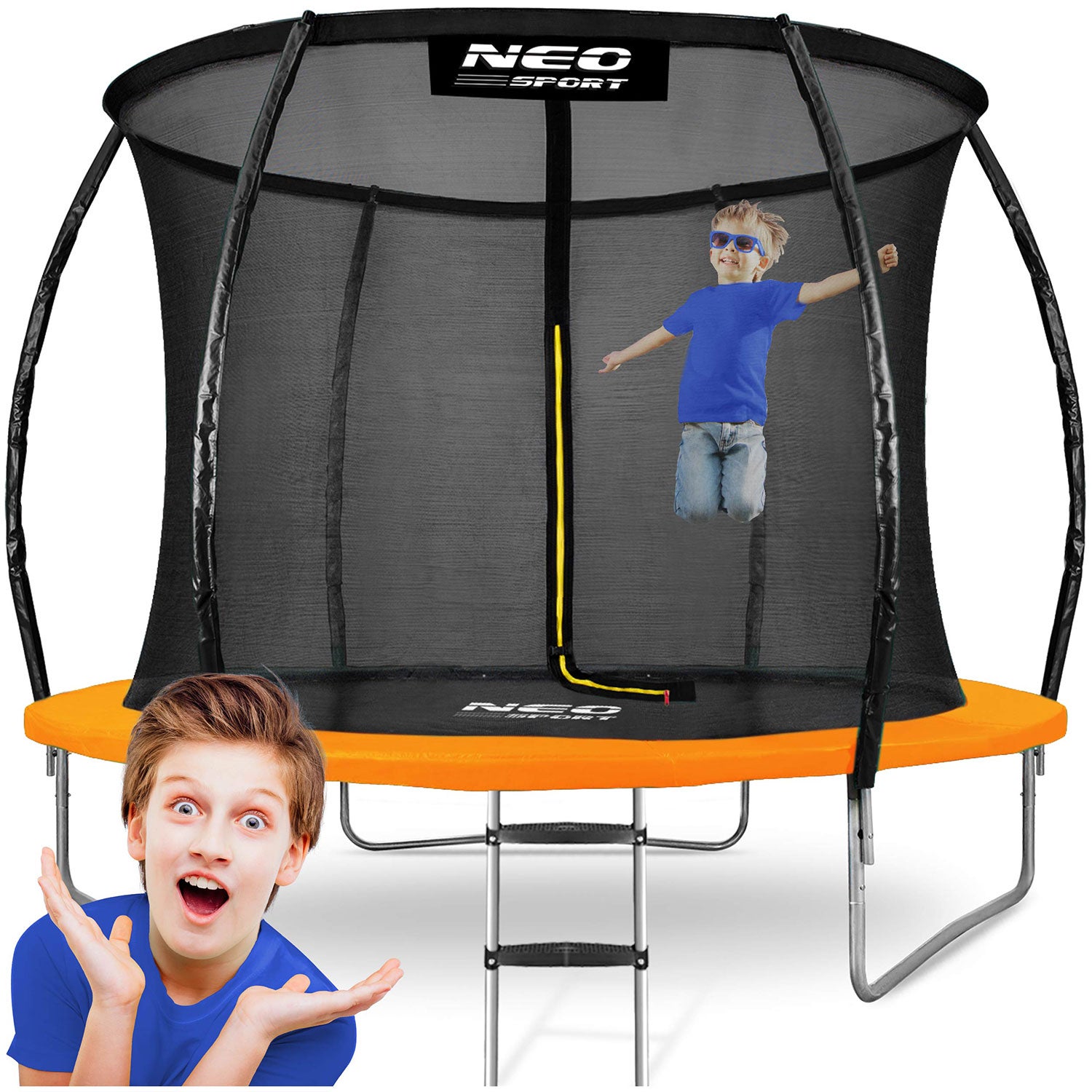 Trampolina ogrodowa dla dzieci drabinka 312cm 10ft Neo-sport