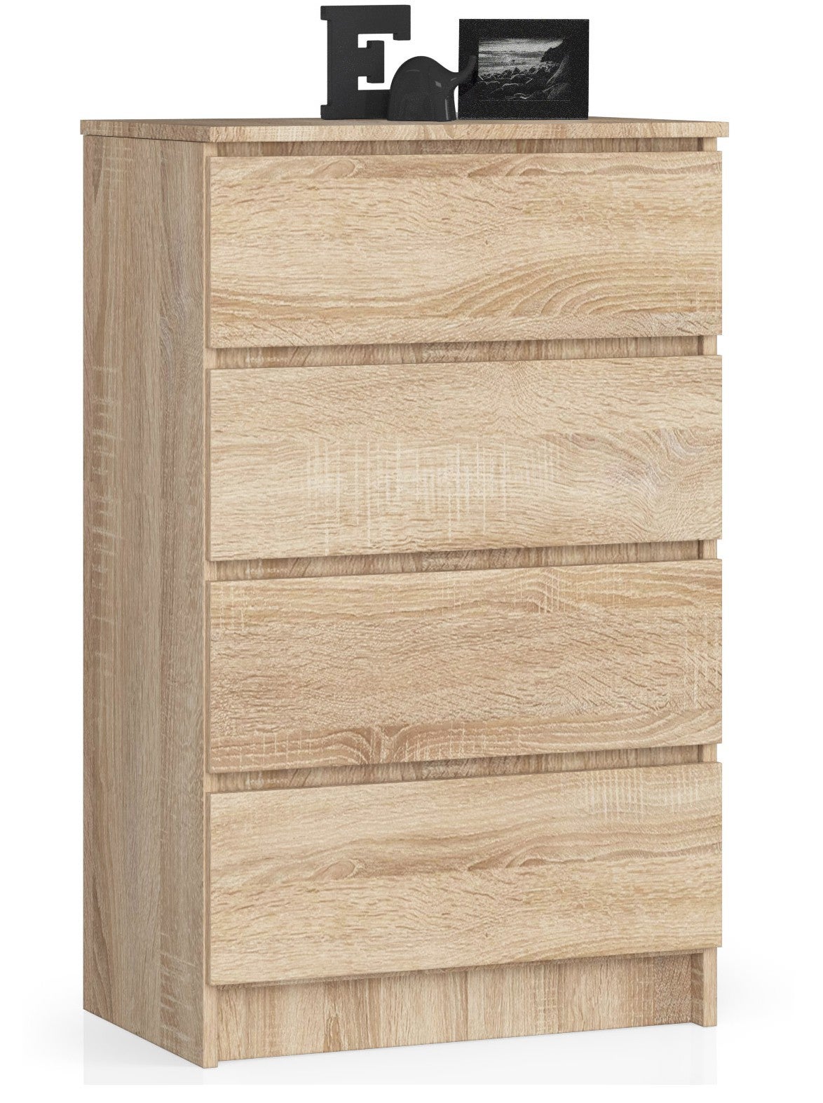 Komoda AKORD K60 Dąb Sonoma 60 cm 4 szuflady kolor Dąb Sonoma mat 60x40x99 cm