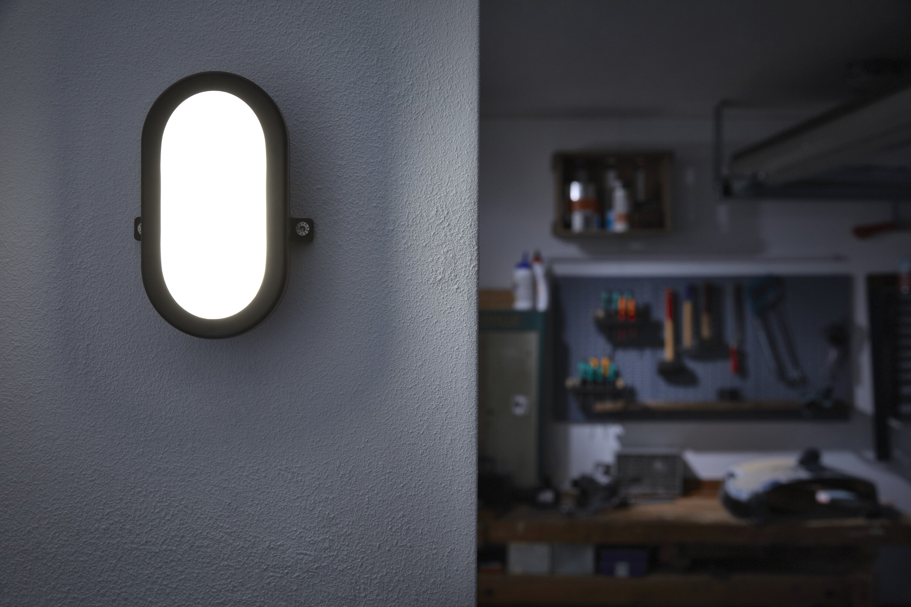 OSRAM Applique murale LED 11W Bulkhead, 4000K, 840 lm, IP54, IK06, antichoc, boîtier en polycarbonate blanc, angle d'éclairage 120°, pour caves et - 5