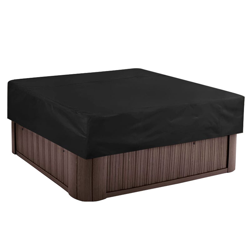 Pokrowiec na spa zewnętrzne, kwadratowy pokrowiec na spa, wodoodporny pokrowiec na spa wykonany z tkaniny poliestrowej 190T, 220x220x90 cm