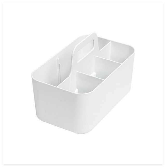 (Rectangulaire, L25 x l15,5 x H17 cm) Boîte de rangement empilable – étagère portable adaptée pour la salle de bain, le bureau, les loisirs créatifs o