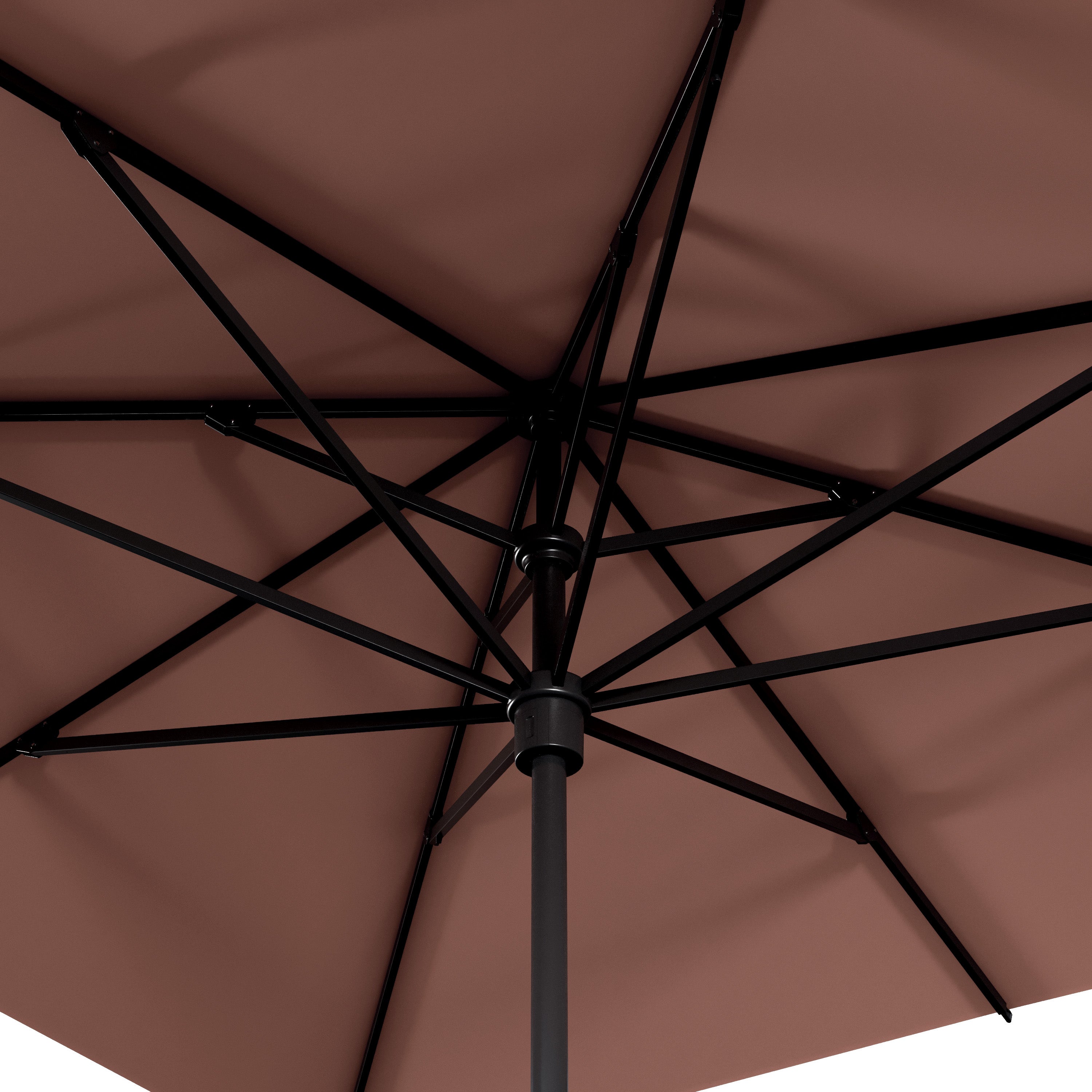 IASO Basics Sintra – Parasol carré 4x4, toile couleur terre cuite, structure noire - 4
