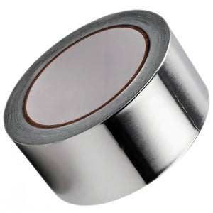 Nastro adesivo alte temperature, in alluminio, 40 mm x 9 mt, colore bianco