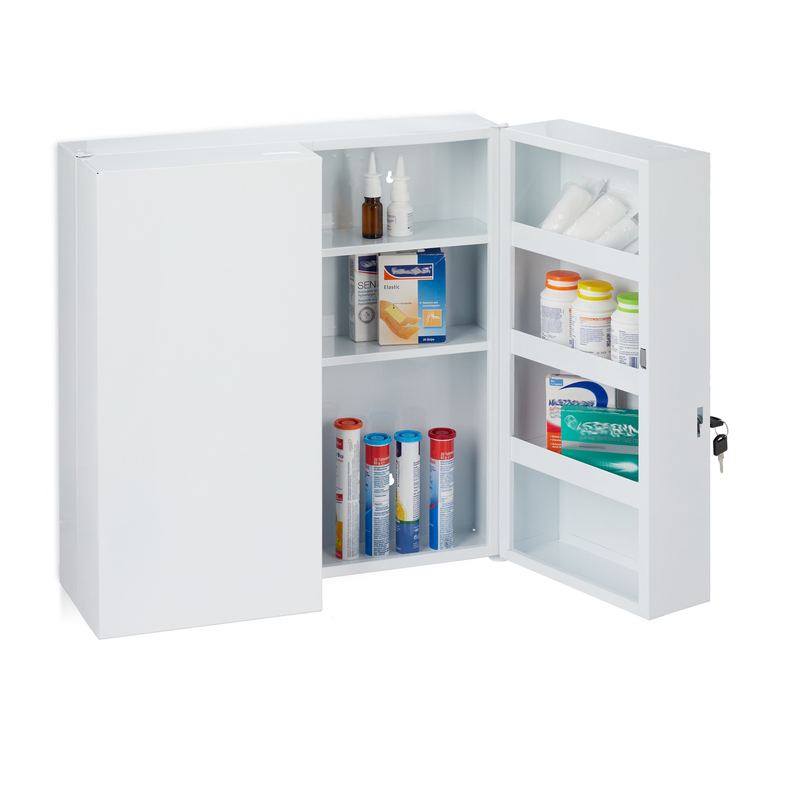 Armoire à Pharmacie Relaxdays XXL - 11 Casiers Verrouillables 53x52,5cm