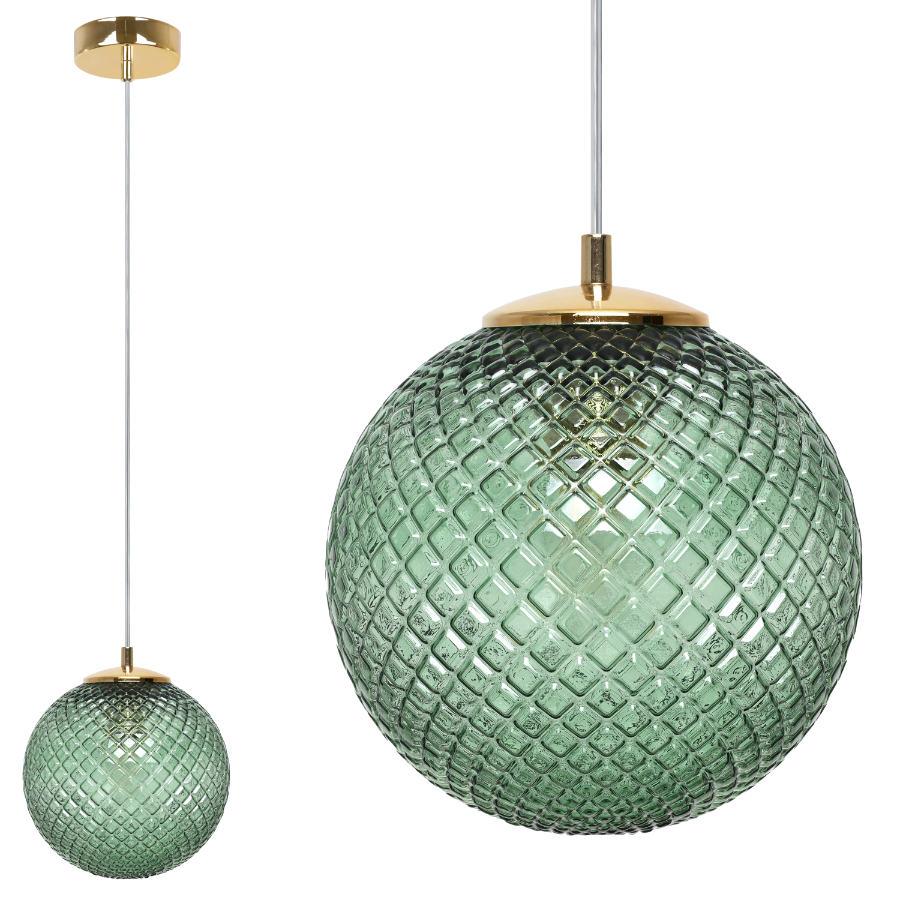 Lampa sufitowa wisząca Cannes złota modern 1xG9 klosz szklany 18cm zielony Light Home LH