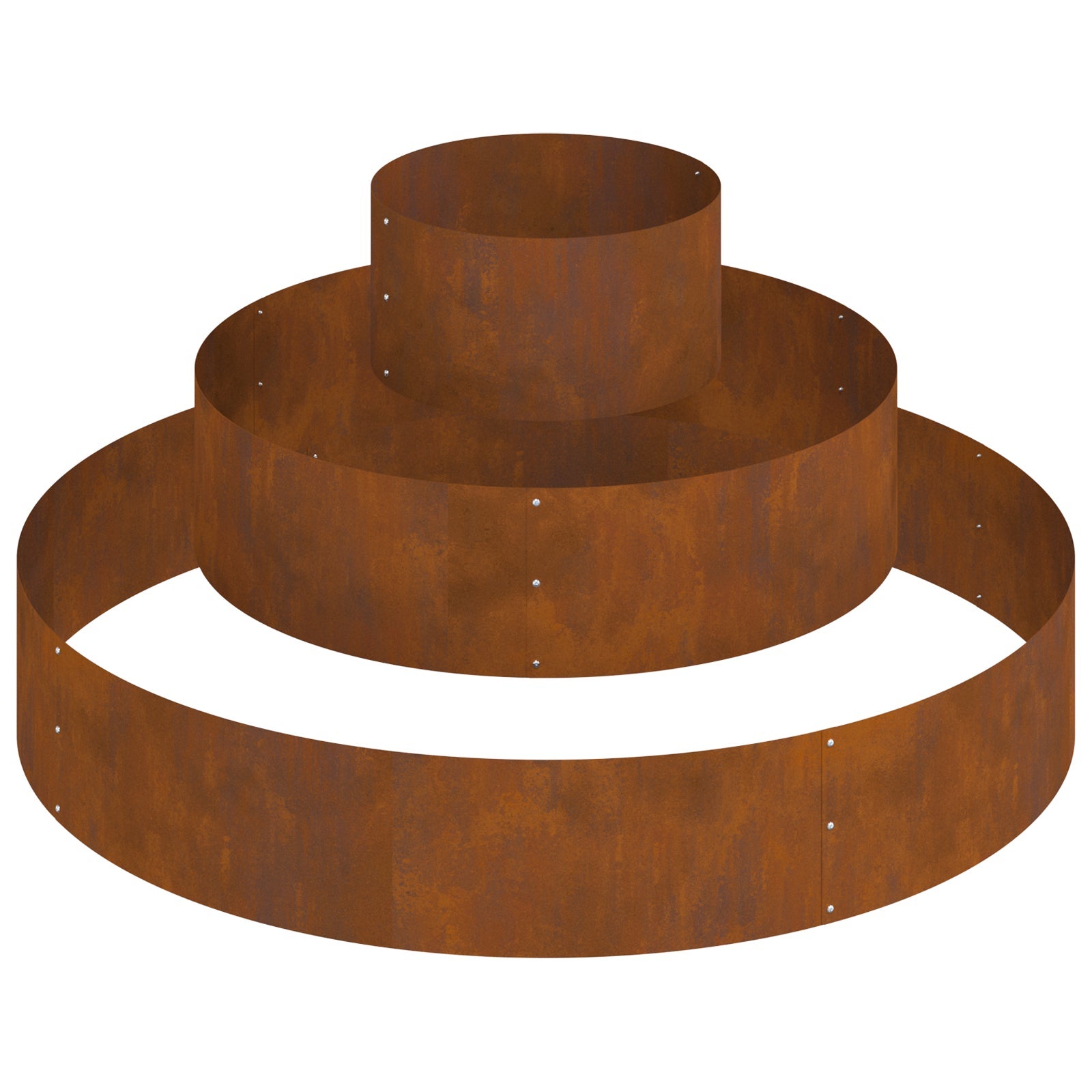 Cache-pot de jardin Marron 120 x 120 x 20 cm Acier patiné vidaXL - 3