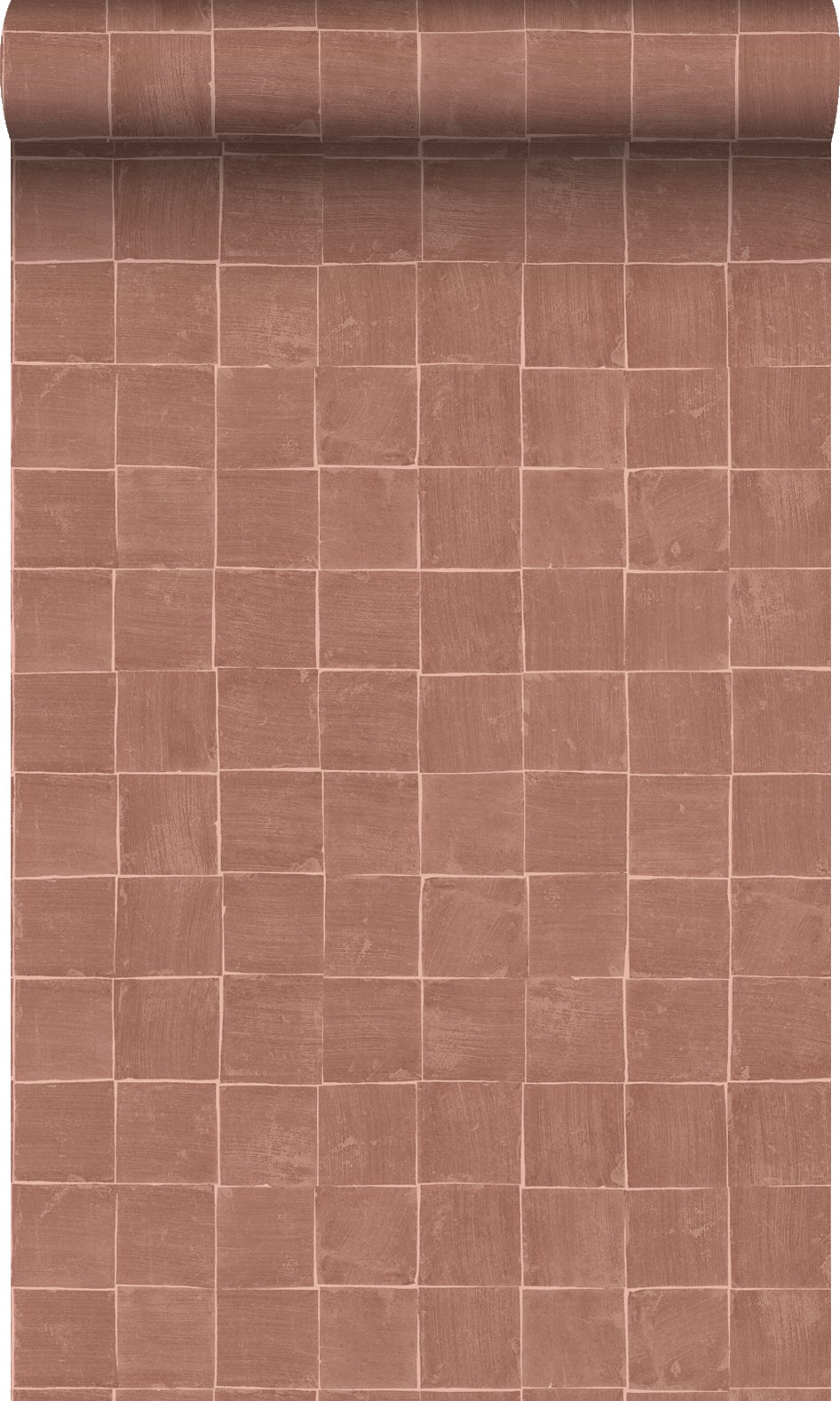 Tapeta flizelinowa z ekoteksturą motyw płytek brązowym - 50 x 900 cm - ORIGIN