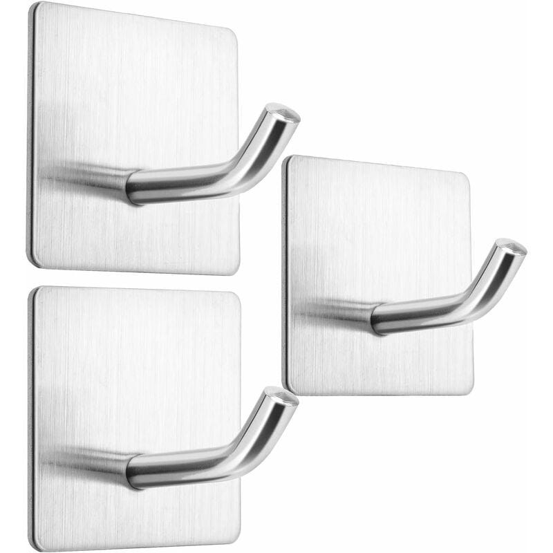 4 Ganci Autoadesivi Acciaio Inox 304 | Portata 10kg, Adesivo 3M Impermeabile, Senza Fori Per Bagno Cucina