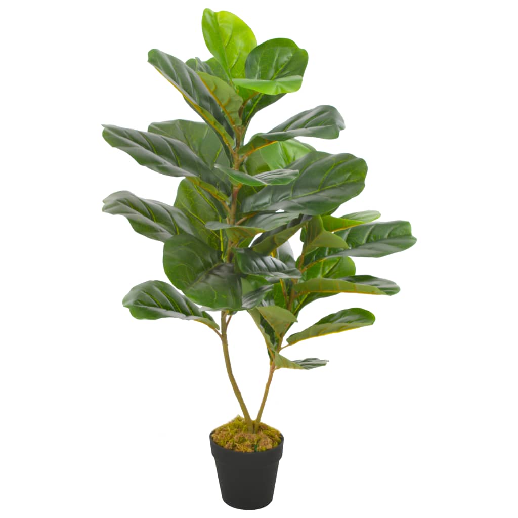 Sztuczny figowiec dębolistny z doniczką, zielony, 90 cm vidaXL