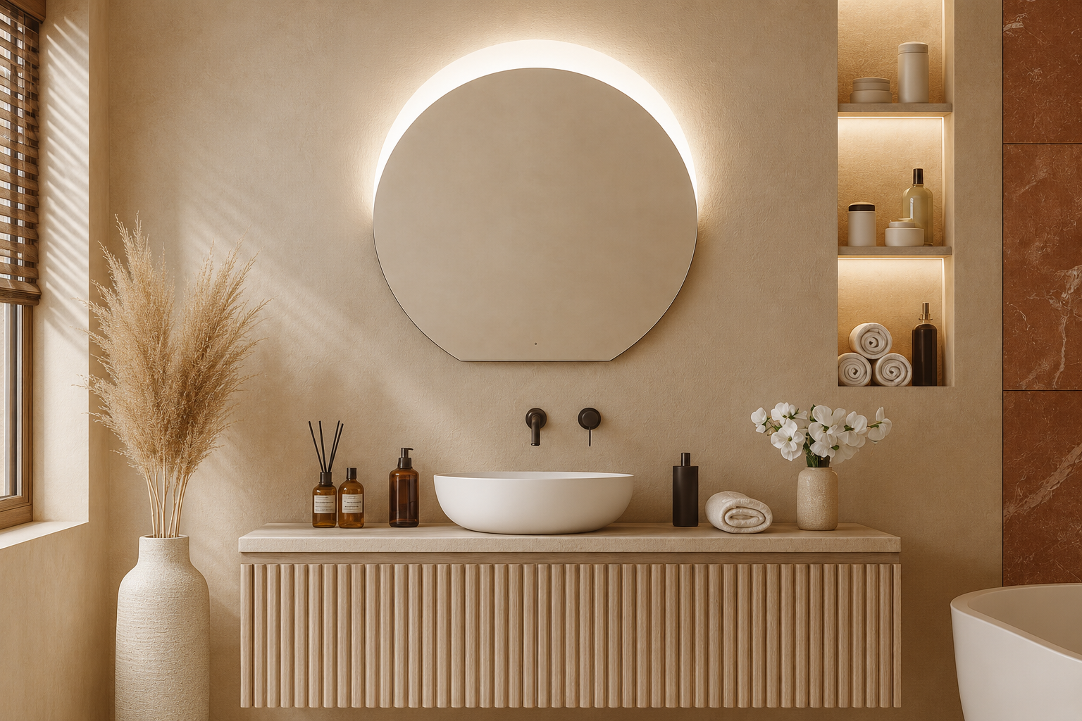 MOON LINE lustro z oświetleniem LED, bez ramy 80cm