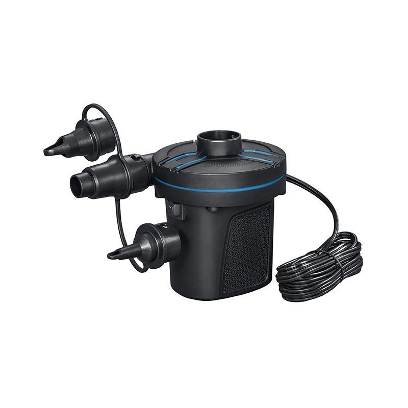 Pompa Elettrica D'aria 2P Nera – Gonfiaggio Automatico Multifunzione, Per Materassini, Gommoni, Piscine