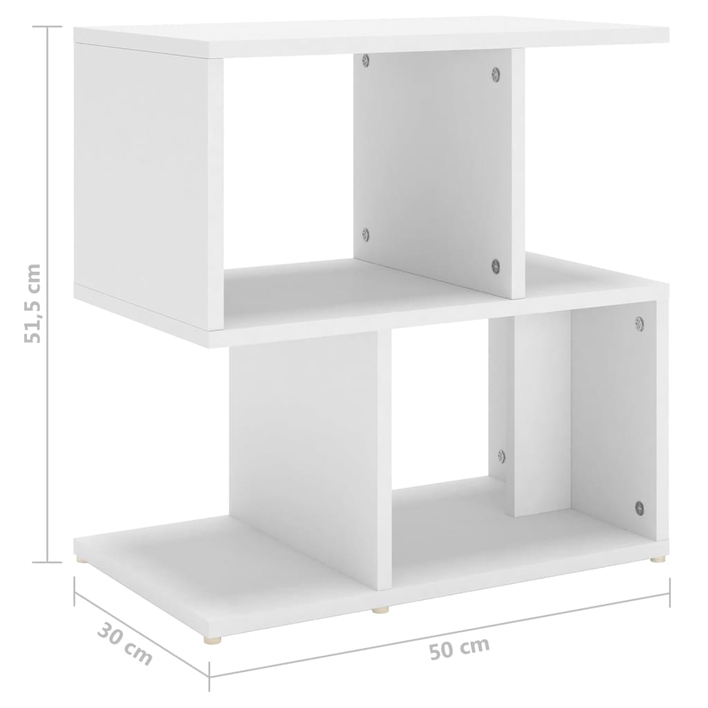vidaXL Table de chevet blanc 50x30x51,5 cm bois d'ingénierie - 8