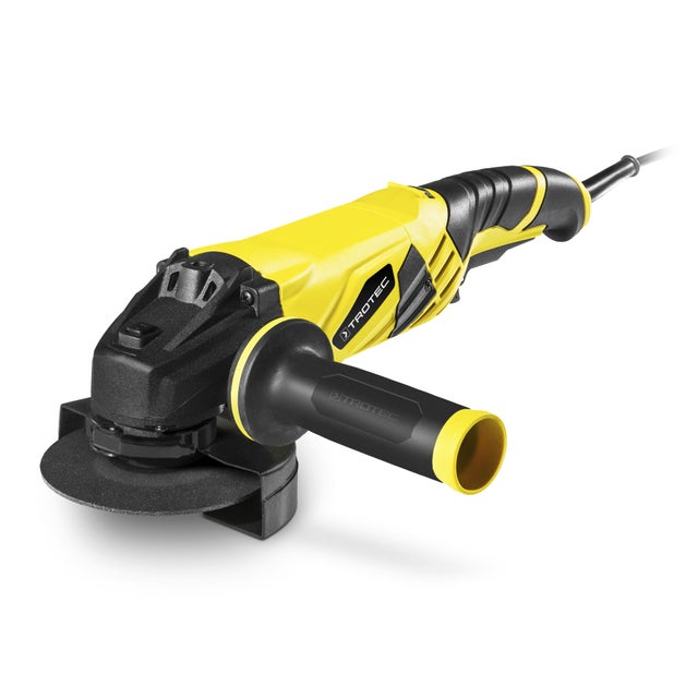 TROTEC Meuleuse d'angle PAGS 10-125 (1.200 W) avec valise et disque 125 mm, 3.000-12.000/min, Poignée supplémentaire fixable en 3 positions