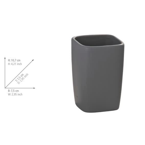 FARO tasse brosse céramique, gris, WENKO, WENKO - 6