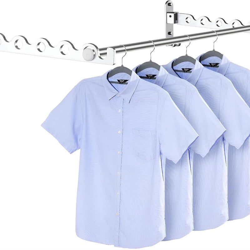 Srebrny sztuki drążek Suszarka Ścienna Wieszak Ścienny Obrotowy o Składany Wieszak na Ubrania Montowany na Ścianie do Łazienki Sypialni Pralni