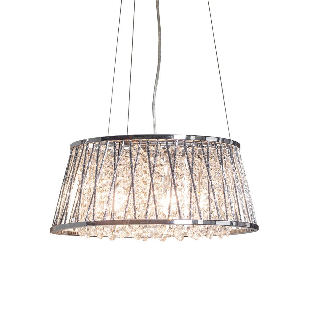 Lampa sufitowa kryształowa SOPHIA chromowana 5xG9x8W szkło wym:120x40x40cm IP20 Endon