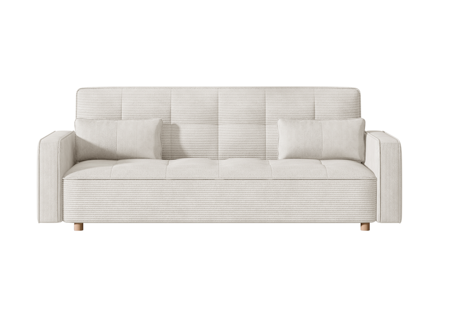 Canapé scandinave convertible 3 places en velours côtelé beige COPENHAGUE - 2