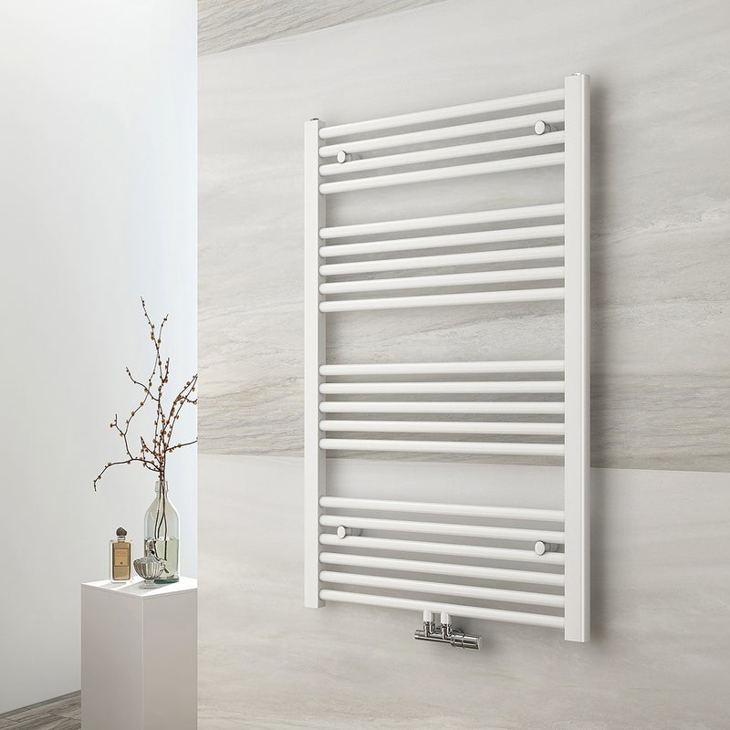 EMKE Grzejnik Łazienkowy 498W, 100x60 cm, 6 bar, do 4 m² – Biały