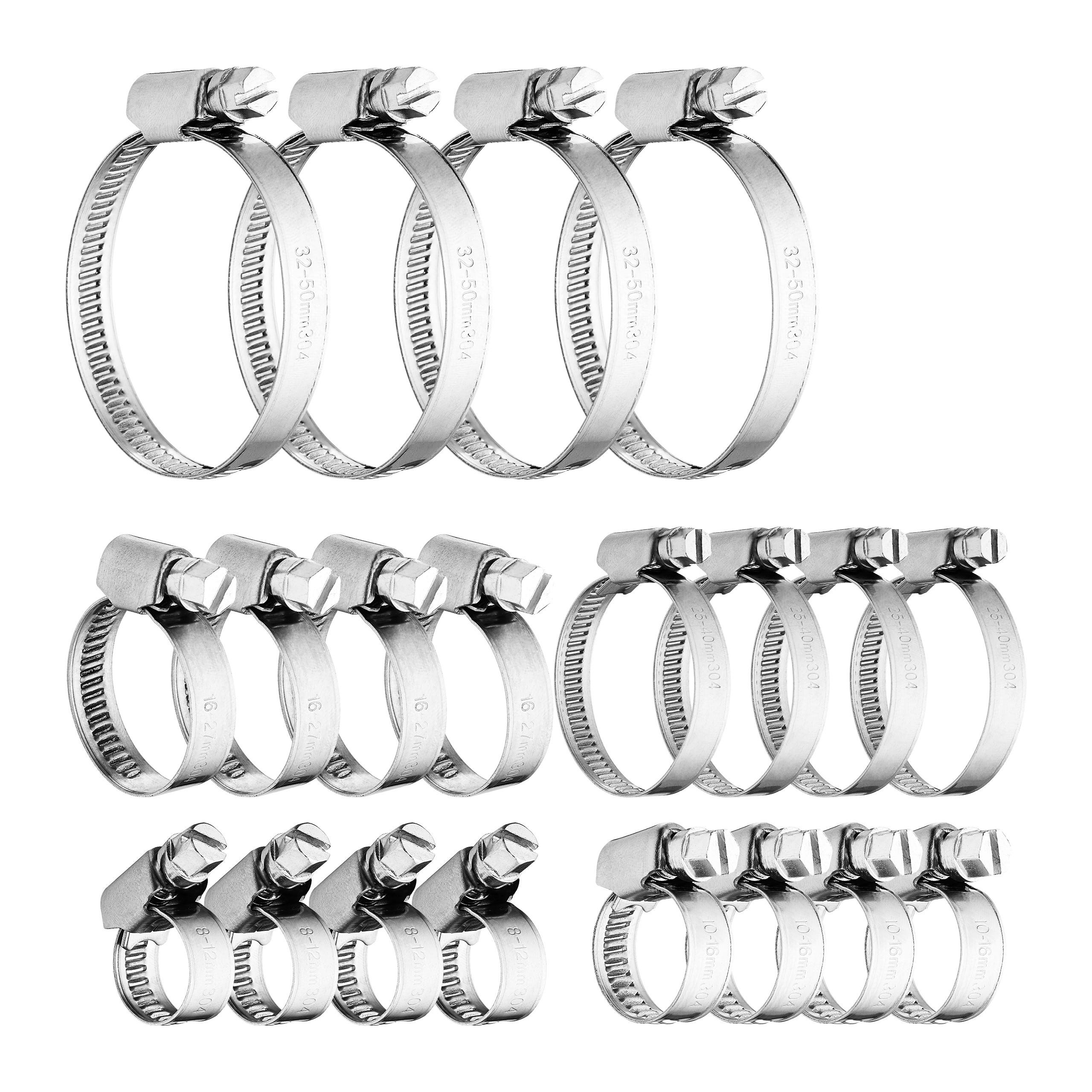 Set 80 Fascette Stringitubo In Acciaio Inox - 8 Misure Da 6 A 51 Mm, Per Tubi Auto E Casa - Foto 4