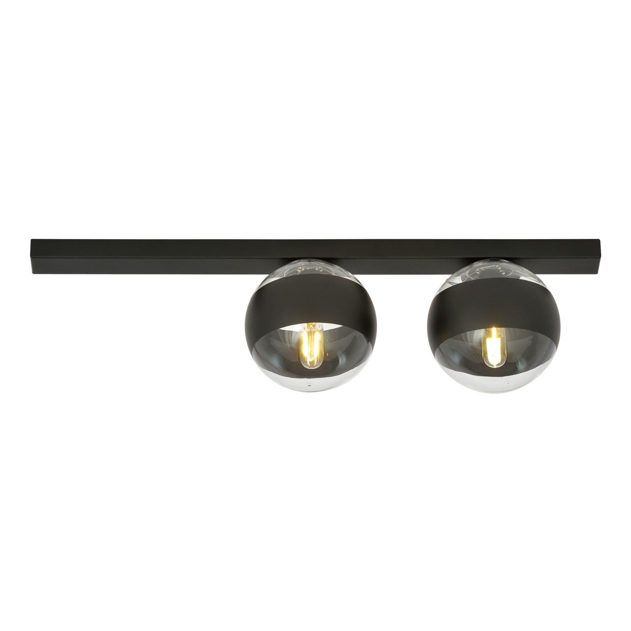 Lampa sufitowa Fit czarno-przezroczysta 2xE14x10W wym: 17 x 60 cm metal Emibig
