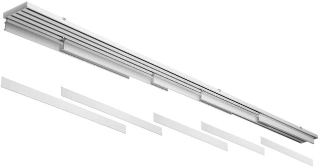 Varão de cortina com painel de controlo de corda com abertura à esquerda, calha de 5 vias com suporte de painel de 55 CM, comprimento de montagem no t