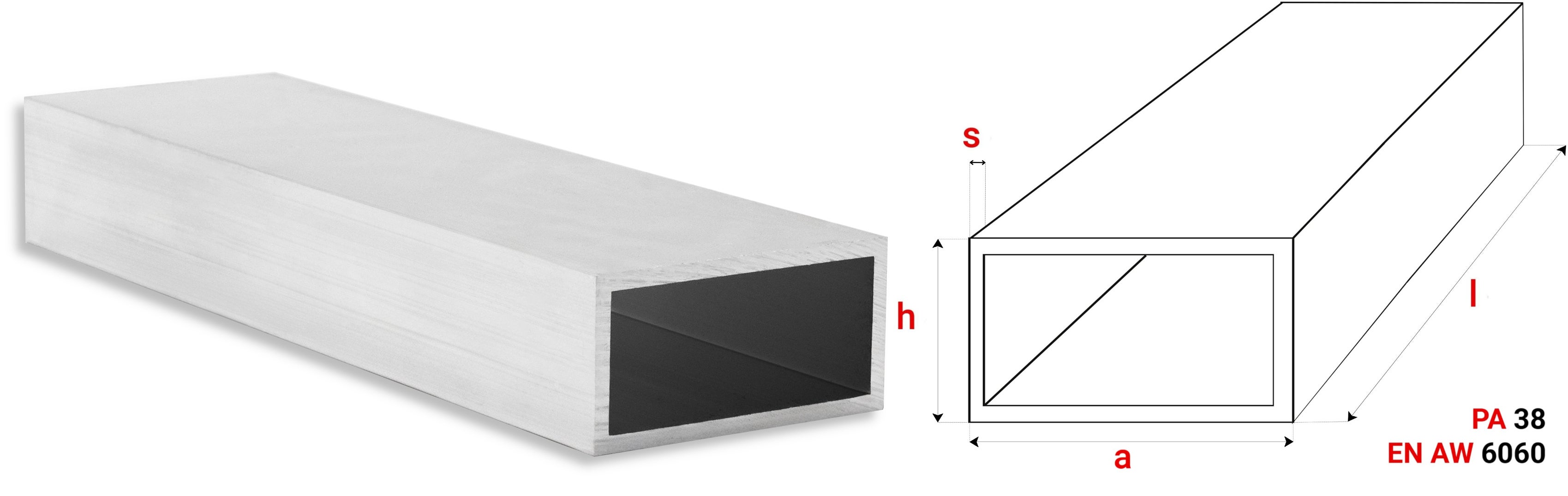 TUBE RECTANGULAIRE EN ALUMINIUM 80x20x1,2 mm 220 cm + COUPE SUR MESURE - 3