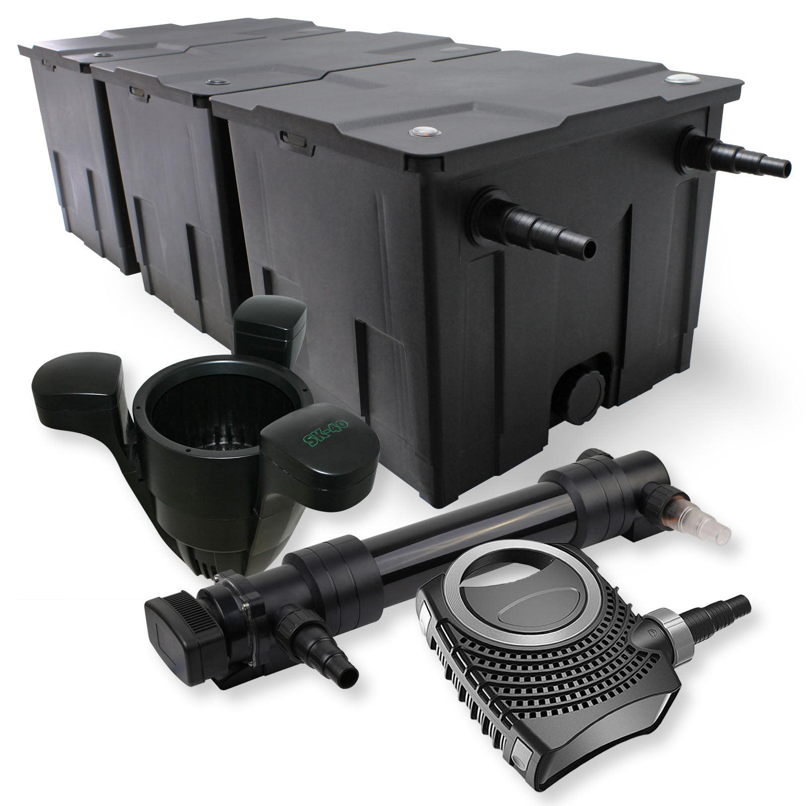 Kit Filtration Bassin SunSun CBF-350C + Pompe 10000L/h + UV 72W - Complet Pour Bassins Jusqu'à 90000L