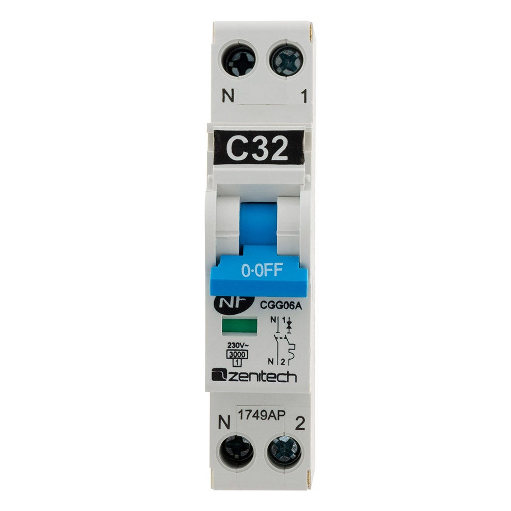 Disjoncteur 32A PH/N - NF - Zenitech - 2