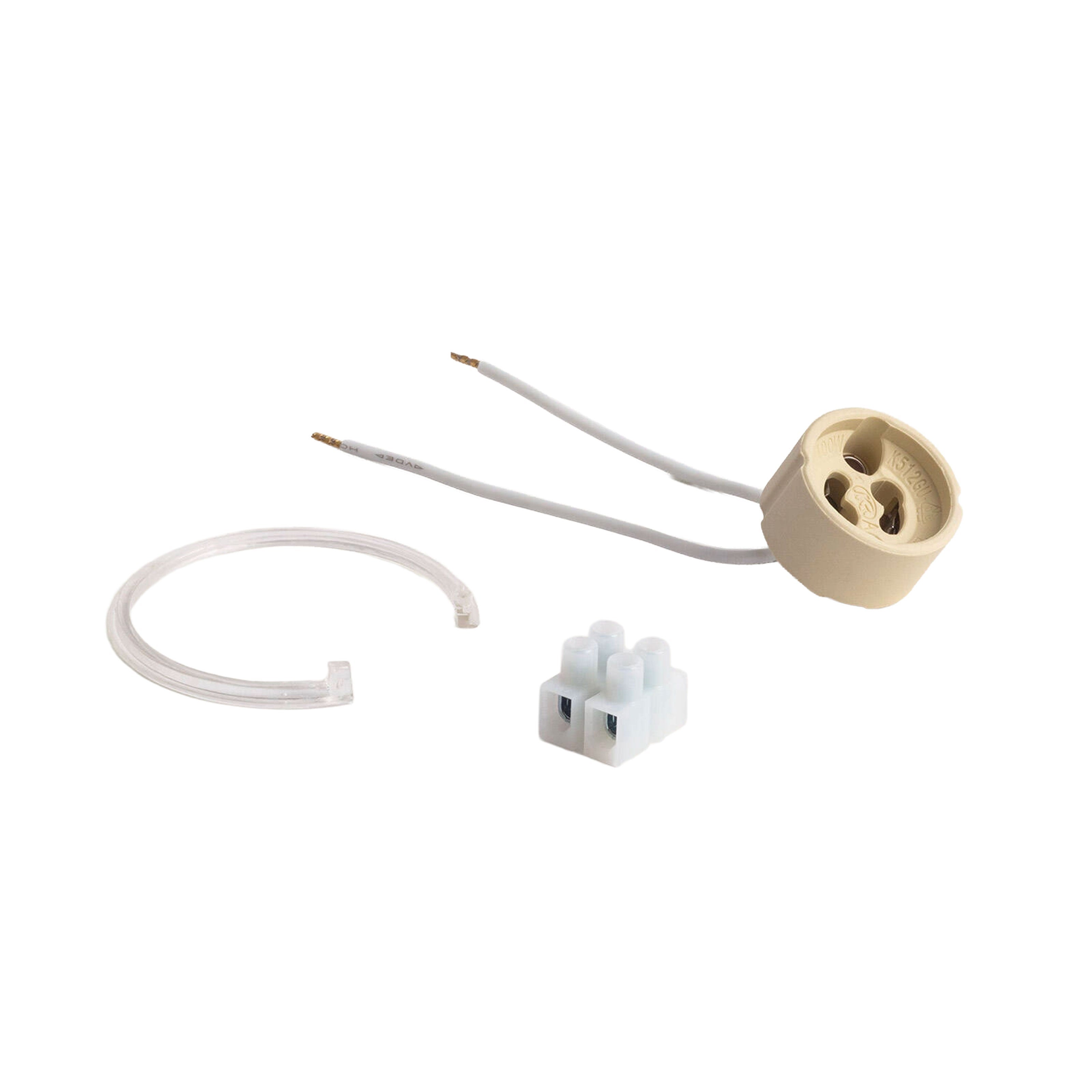 *STOCK* Suporte para projetor de gesso cerâmico de encastrar 120x120x45mm furo redondo 40W GU10 IP20 - 3